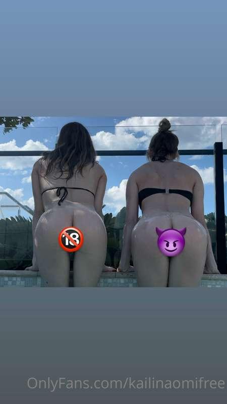 Have a sneak peak at the uncensored pool pics with my 2 best..