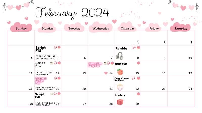 What’s to cum in February 💕