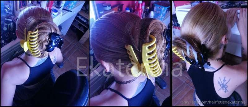 Started with a giant bun made of my extreme long hair... and..
