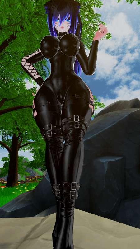 Latex Catsuit Set