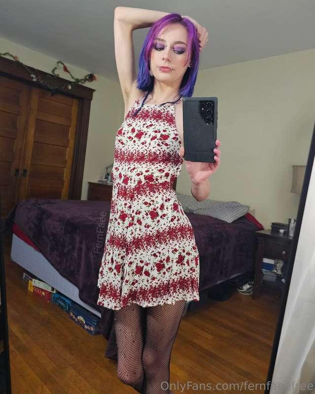 Dress + fishnets