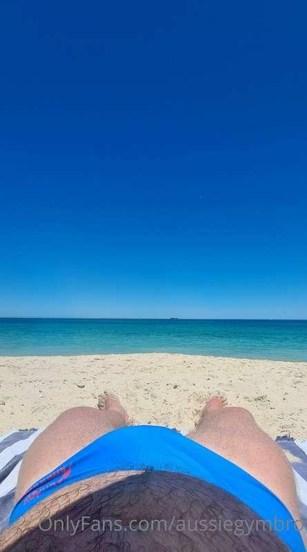 Another perfect day at the beach, another perfect speedo bul..