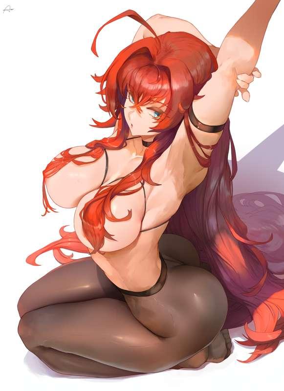 Let's start with stretching - Rias Gremory - Highschool DxD + nsfw version + Variation