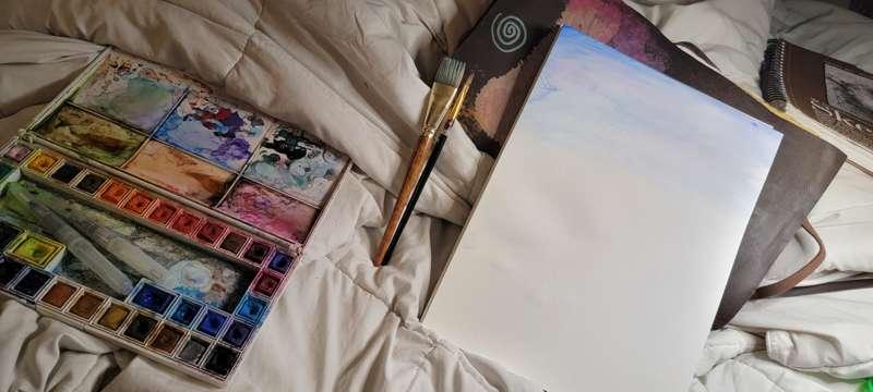 Watercolor landscape practice 🌳🌳🌳 (pics and videos)
