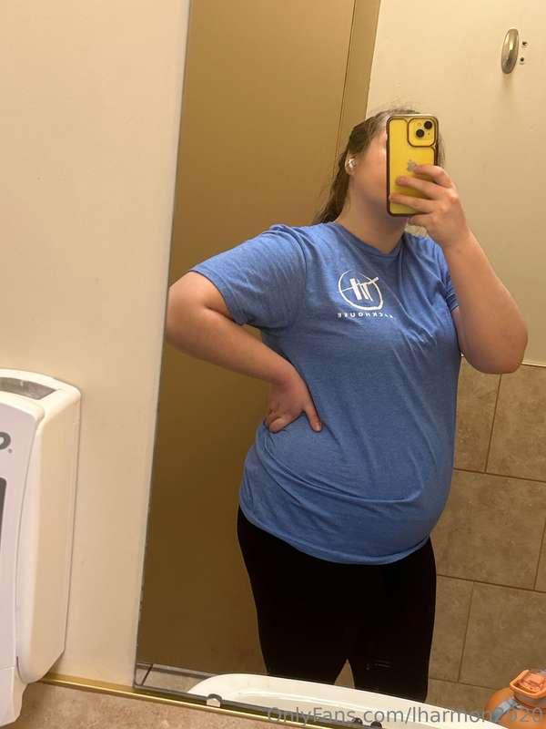First I wore this blue shirt to the gym but quickly realized..