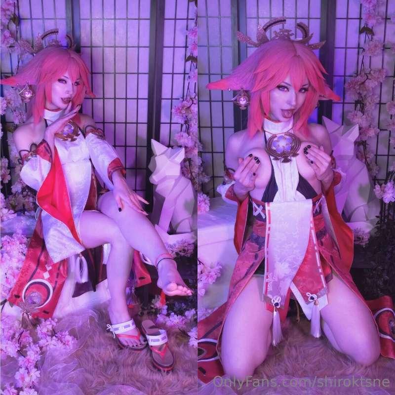 Genshin enjoyers where you at?  My Yae Miko cosplay! 🌸 (i ha..