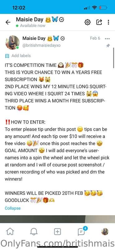 As you all know I’m running a competition to win a years fre..