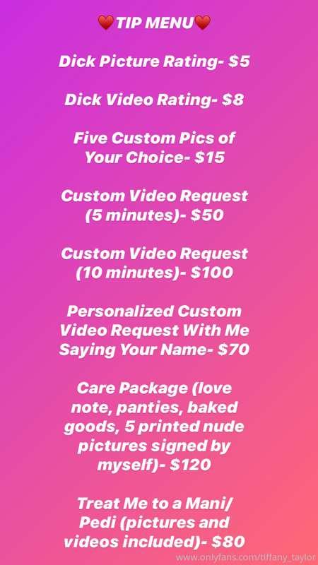 updated tip menu!! don’t forget i loveeee doing customs for ..