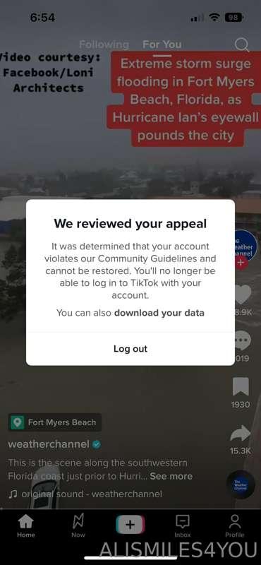 TikTok permanently banned me again. If you would please mess..