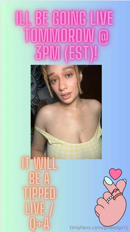 Going LIVE tommorow on my VIP page ! See you there @3 PM EST..