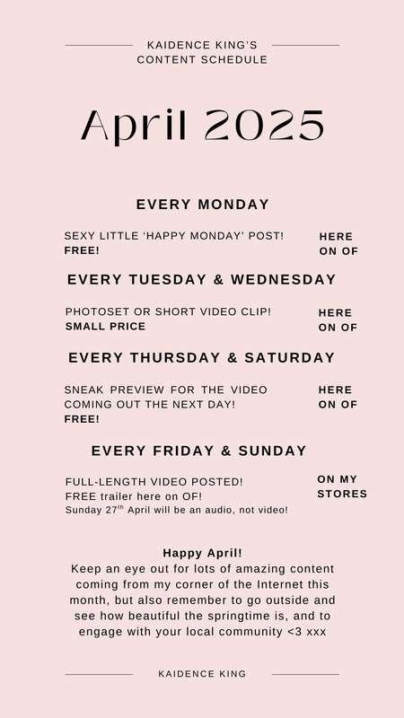 April 2025 schedule! <3