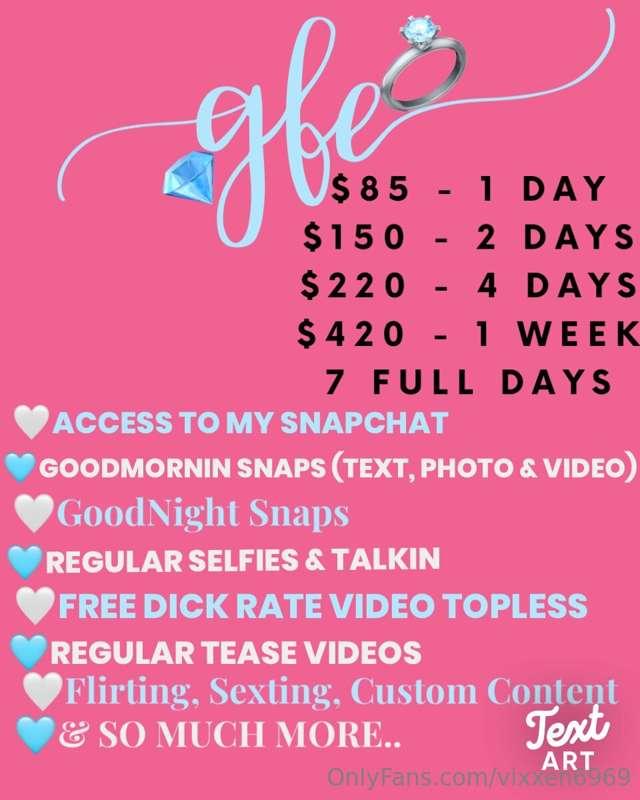 If ud like a GFE, id love to be ur girlfriend for however lo..