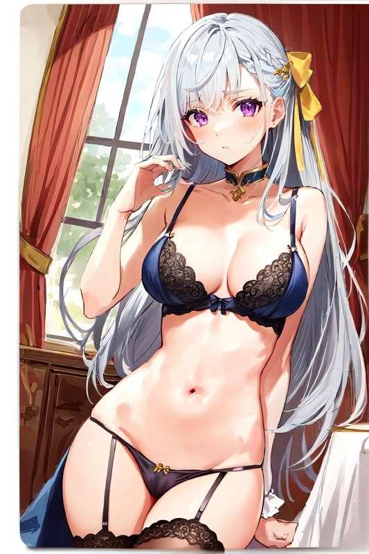【ユフィリア】転生王女と天才令嬢の下着姿　44枚(zip, pdf有り)