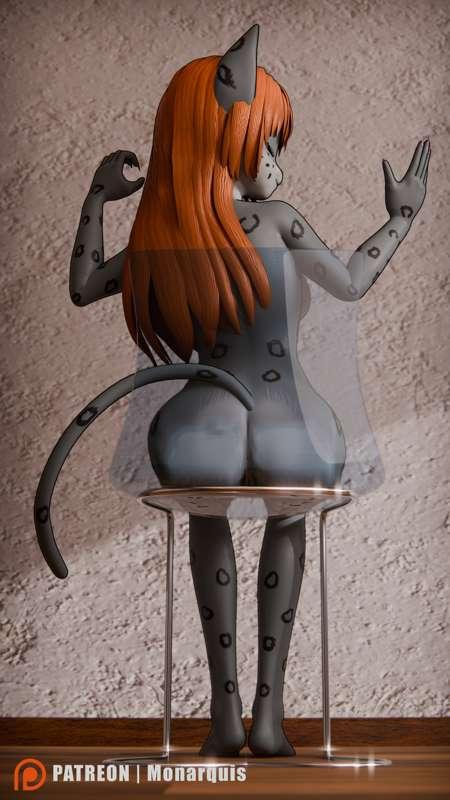 In a glass chair