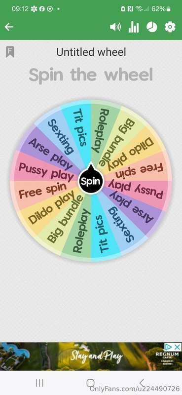 Spin my wheel baby. $5 don't miss out x