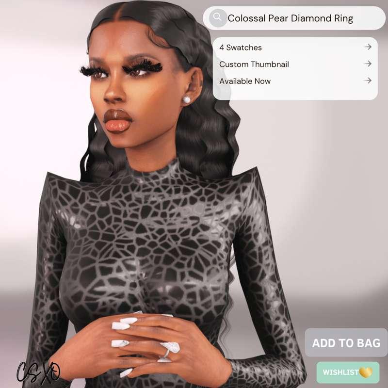 Colossal Pear Diamond Ring 