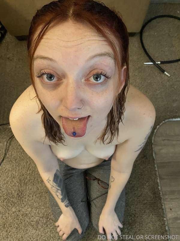 Pull down your pants down so I can either suck it or lick it..