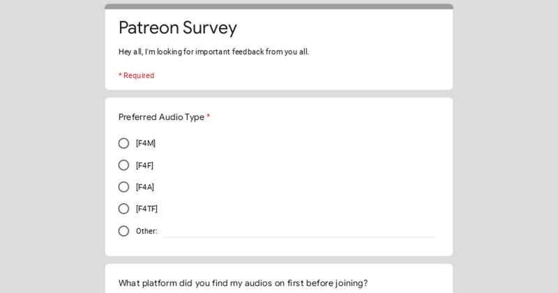 Summer 2023 Patreon Survey for Summer/Fall 2023 Content