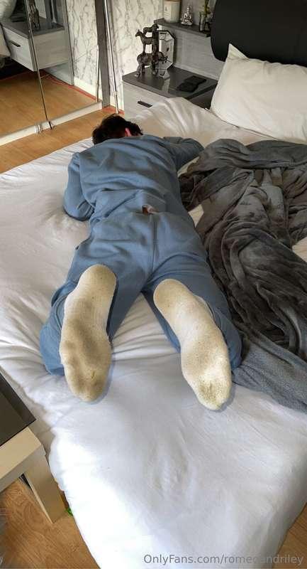 Taking His Bottoms Straight Off Sniffing Them Socked Feet Wi..