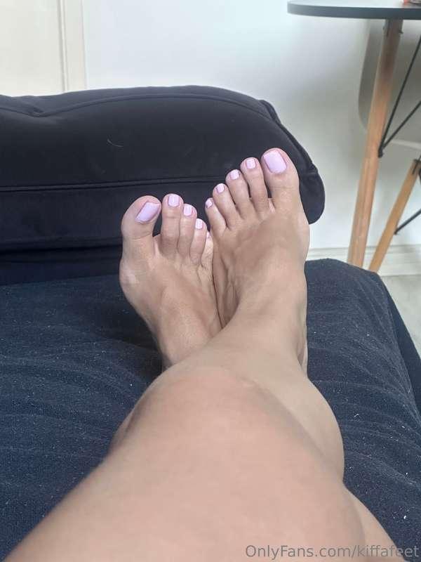 Waiting for your tongue to suck all my toes. One by one, so ..