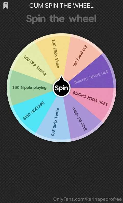 CUM SPIN THE WHEEL! ❤️‍🔥 AND WIN!😍🥵  TIP ME according to the..