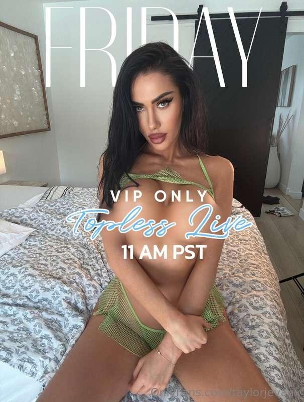 💦VIP ONLY TOPLESS LIVE TOMORROW💦 CHECK DM TO RSVP😛 Starts at..