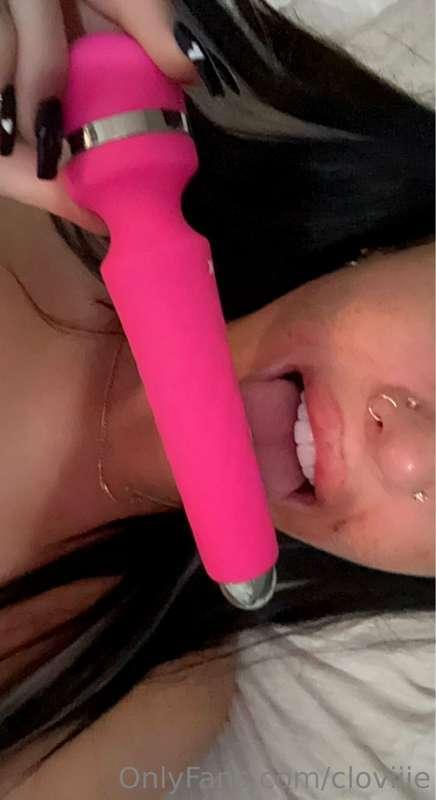 Who wants to see me lick this dildo and shove it in my mouth..