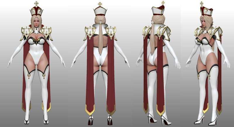 High Priestess WIP - Clothes high poly scuplt complete!