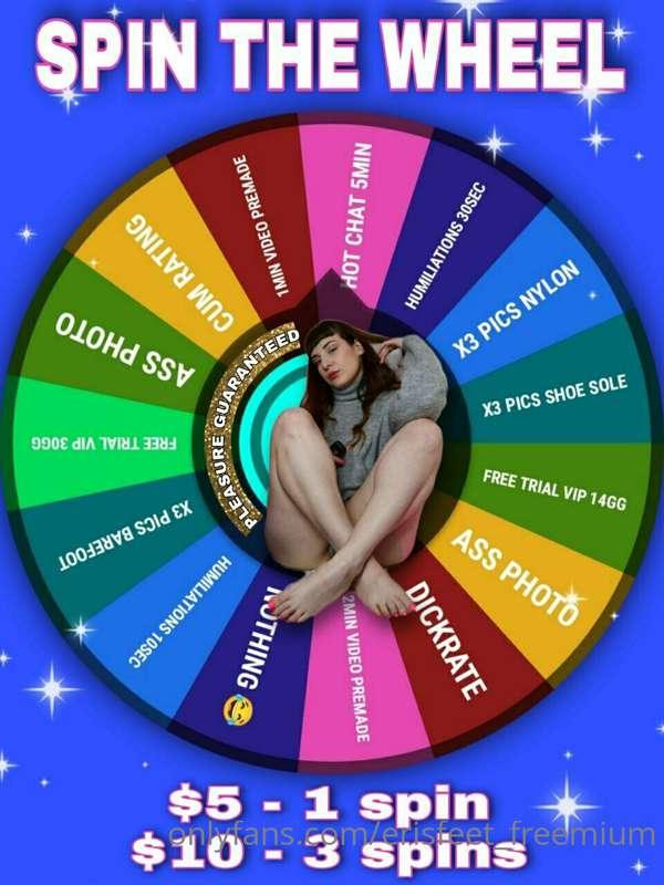 🔥Vinci girando la ruota!
▫️$5 un giro
▫️$10 tre giri
📩Ti man..