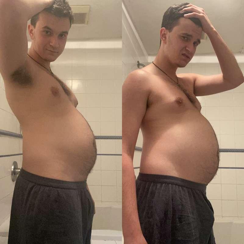 Before and after my over 4,000 calorie dinner last night 🤭