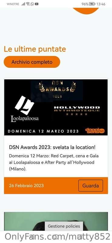 Il 12 marzo 2023 ci saranno le premiazioni del porno mondial..