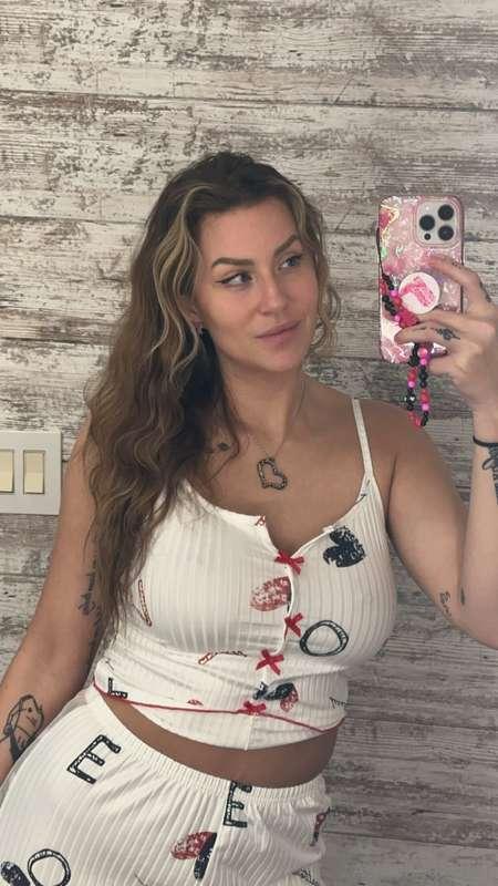 Sweet PJs, naughty mind… staying for the after-party? 😇💋