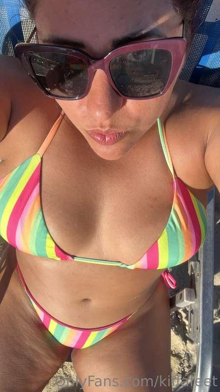 At the beach enjoying my last day of vacation