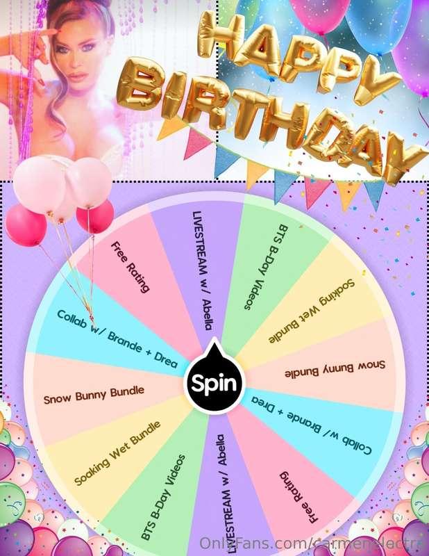 🎡 ***SPIN MY BIRTHDAY WHEEL*** 🎡

🎁 **I'm spoiling my babes!..