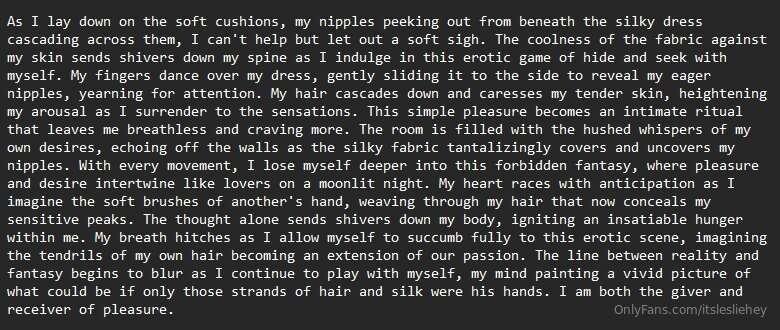 An erotic short story about the feeling of wearing a silky n..