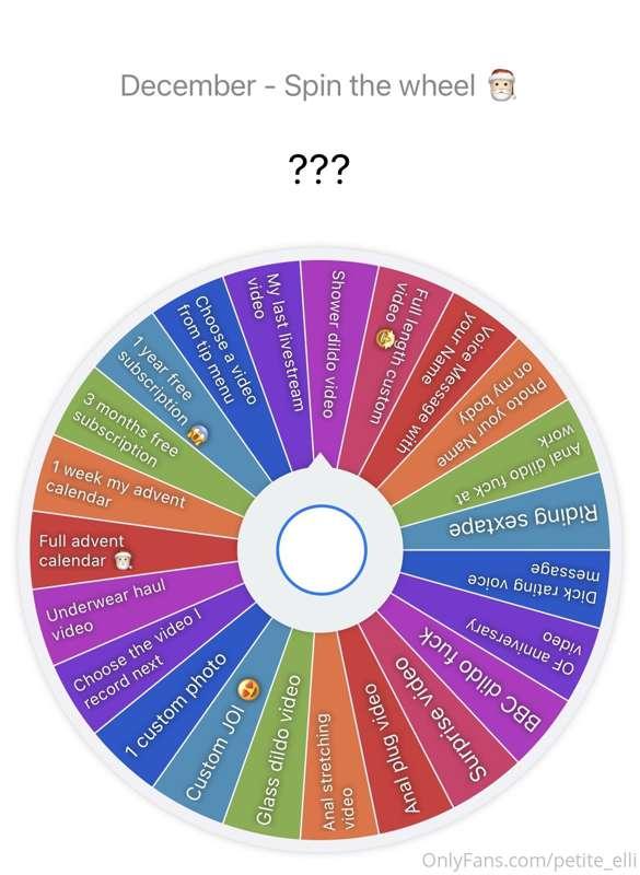 DECEMBER - Spin the Wheel 🎅🏻
1 Spin - 15$
3 spins - 35$ 

So..