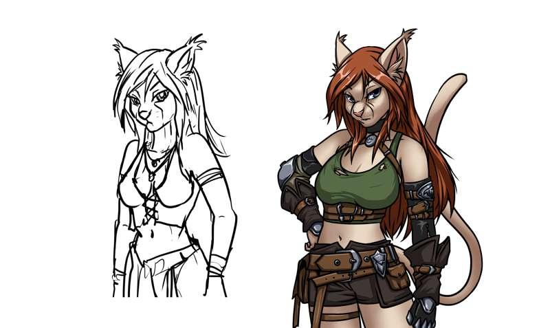 Felinid Abhuman Character Portrait