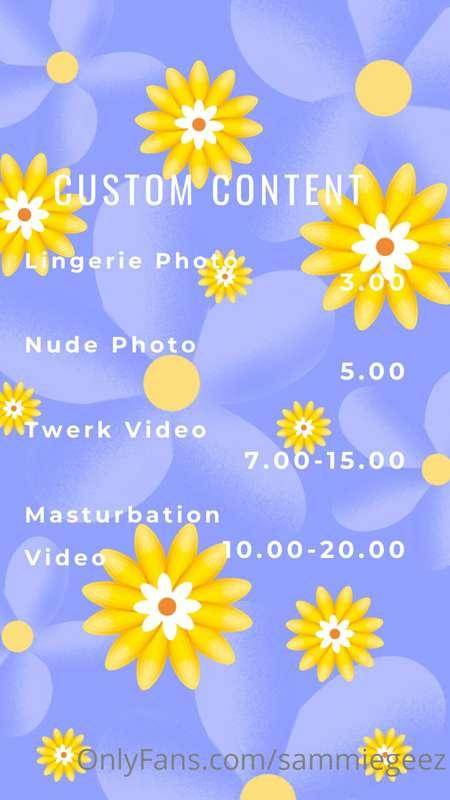 Custom Content and PPV  prices