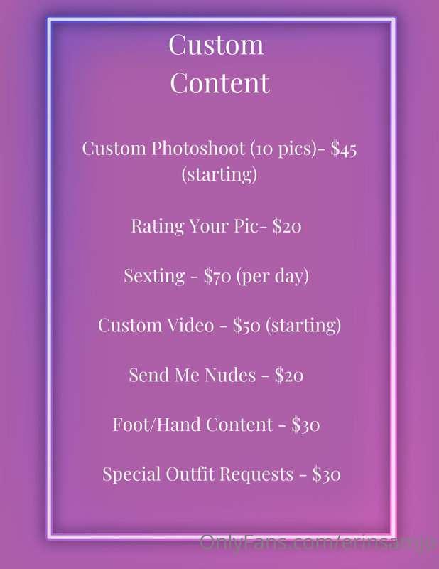 At long last! Here is my custom content breakdown.🥰
⚠️Please..