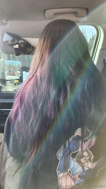 My hair is getting so long. I'm thinking about doing blonde!..
