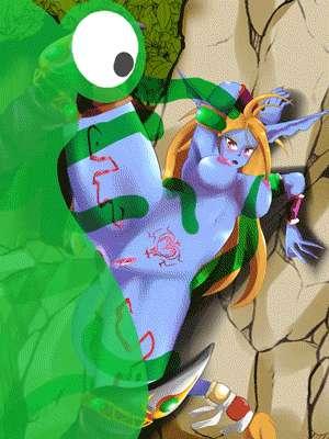 Katt(BOF) gets her ass attacked by slime