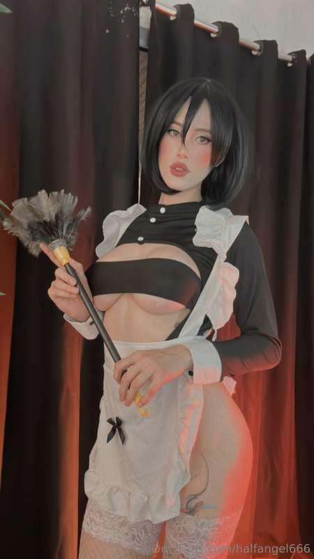 Mikasa MAID 🖤🥵💦 See your DM I sent you photos and videos of ..