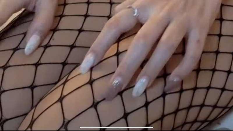 exclusive - ASMR super close up fishnet legging scratching (crispy sounds)