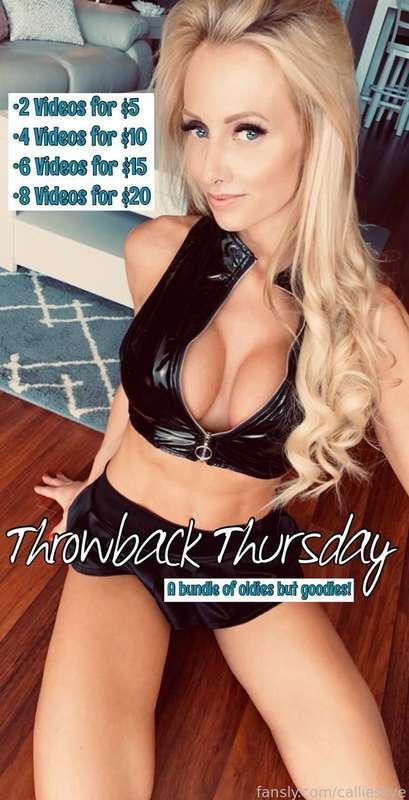 📟 **THROWBACK THURSDAY** 📟

You don’t want to miss this collection of hot, steamy videos… Selling some oldies but goodies for super cheap!

📀 Full-length Videos
🍨 Creamy Dildo Fucking
☘️ Triple Threat Three Toys
🔌 Butt Plugs
🥛 Glass Dildos
🐊 and so much more! 

📟 2 Videos for $5
📟 4 Videos for $10
📟 6 Videos for $15
📟 8 Videos for $20

Link: https://fansly.com/post/682960137714933760