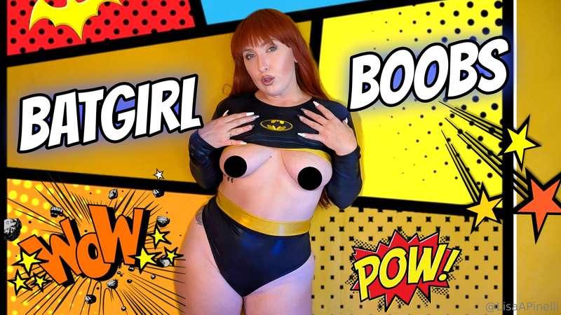 Batgirl is giving you exactly what you want. . BOOBS