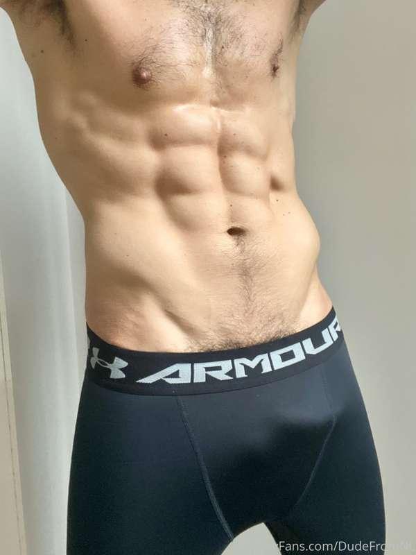 Made some pics in my Under Armour jogging pants after I came..