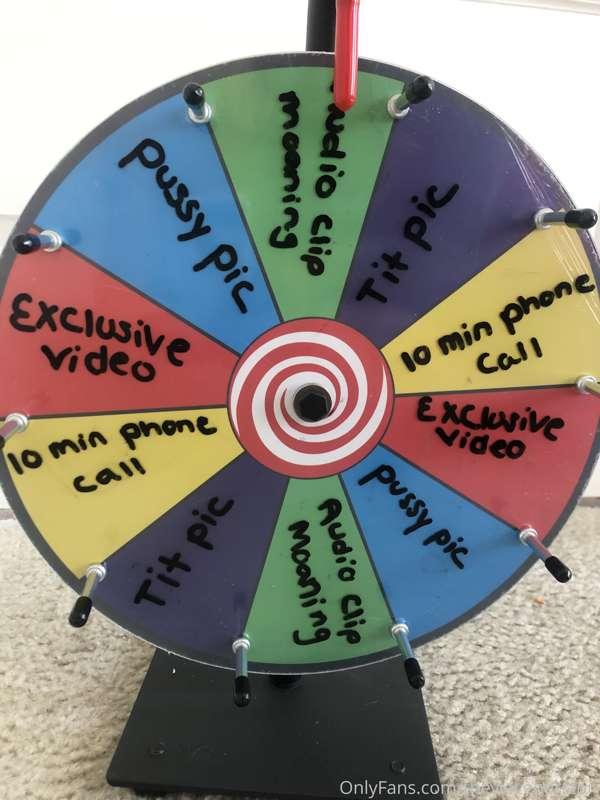 Tip 15$ to enter into “Spin the wheel“ 
Each tipper gets one..