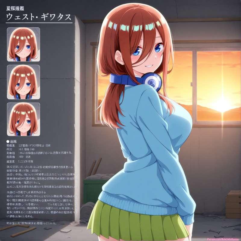 Miku Nakano of The Quintessential Quintuplets Sexy Poses [Gen 2.5]