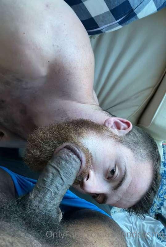I love looking up at daddy while I suck his cock.  He can se..