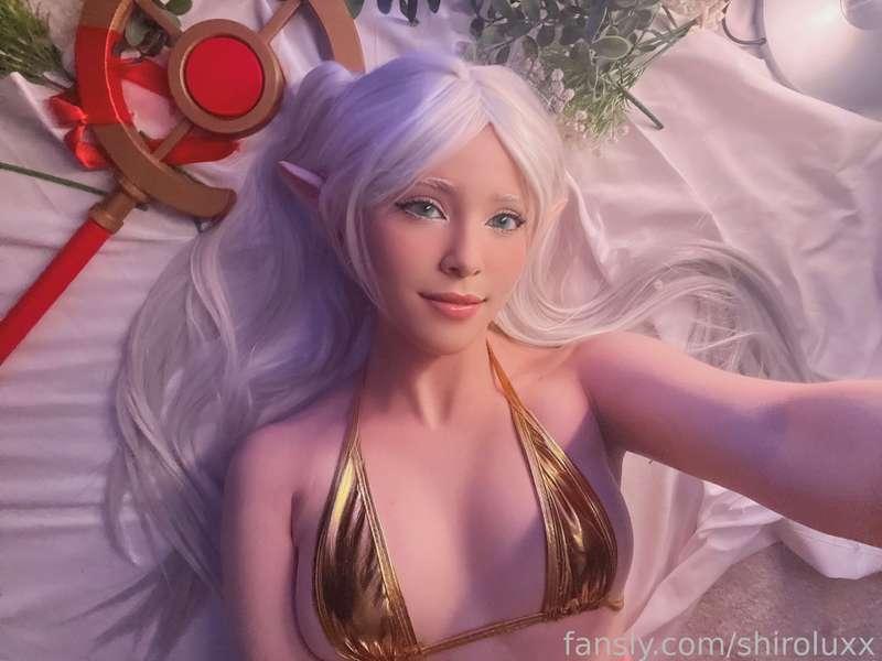 do you like me as frieren? 🤍 btw i’m sending a free video to everyone who’s subbed and has renew sub on 👀🌿
.
#frieren #frierencosplay #elfgirl #elf #tits #bikini